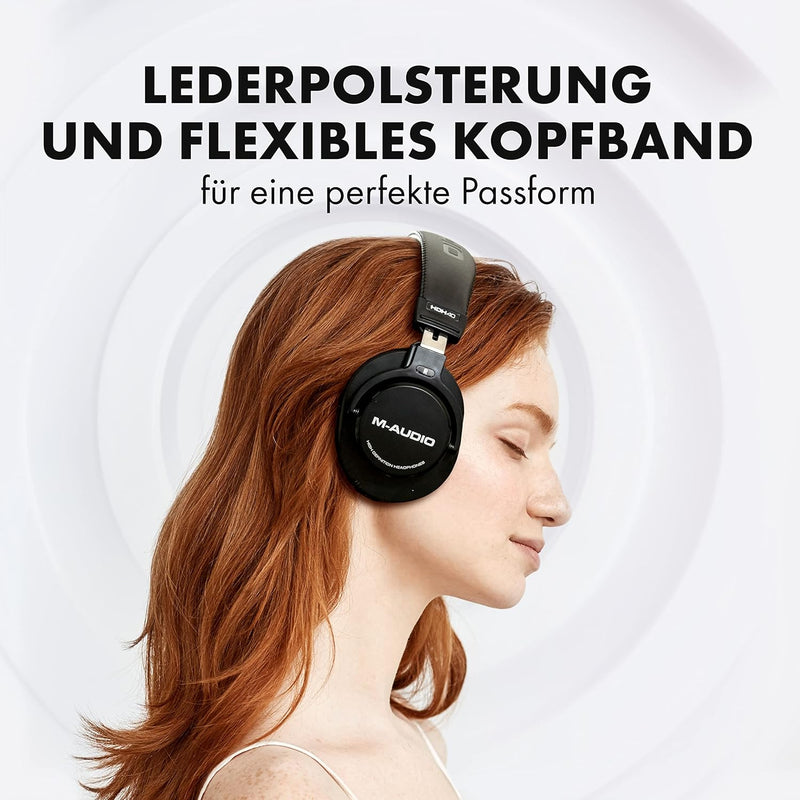 M-Audio HDH40 – Over-Ear Studiokopfhörer mit geschlossenem Design, flexiblem Bügel und 2.7m Kabel fü