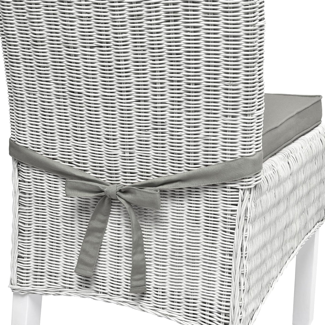 Beautissu Loft SK Stuhlkissen 45x40 cm Hellgrau - 6er Set Stuhlpolster mit Bändern Sitzkissen für St