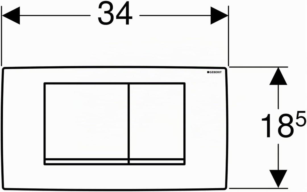 Geberit Betätigungsplatte Twinline 30 (für 2-Mengen Spülungen, Betätigung von vorne, Platte + Tasten