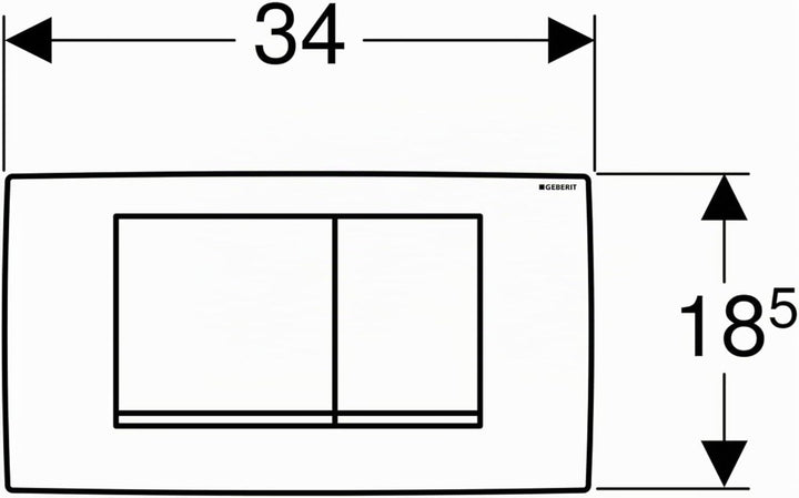 Geberit Betätigungsplatte Twinline 30 (für 2-Mengen Spülungen, Betätigung von vorne, Platte + Tasten