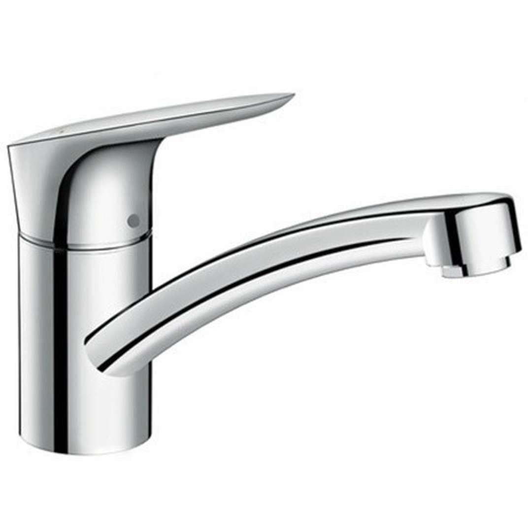 hansgrohe Logis wassersparende Einhebel-Küchenarmatur, Komfort-Höhe 120mm mit CoolStart, Chrom Chrom