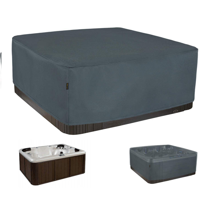 Whirlpool Outdoor Abdeckung, Rechteckige Pool Cover, Winterabdeckplane Poolabdeckung, Grau, 220x220x