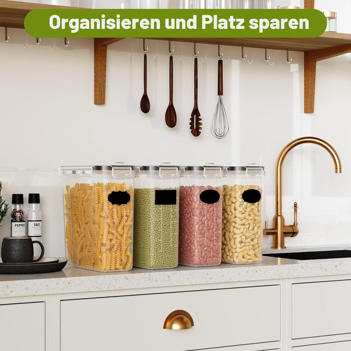 Withosent 2.5L Vorratsdosen Luftdicht 6er Set, Aufbewahrungsbox Küche mit Deckel aus Plastik, Vorrat