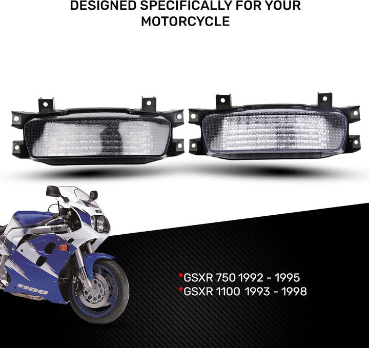 avdb-moto LED-Bremslicht mit integrierten Blinker kompatibel mit Suzuki Gsxr 600, 750, 1100 1993/199
