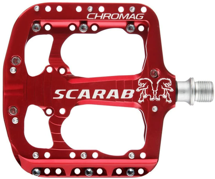 Chromag Scarab Flat Pedals Rot/Ausflug, einfarbig (Getaway Solids), rot