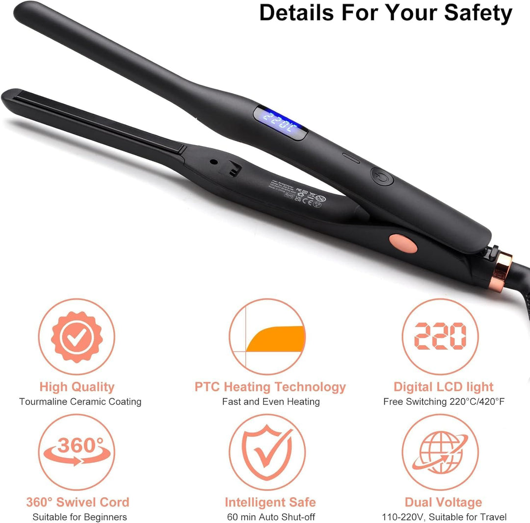 Mini Glätteisen, JAETON Haarglätter und Lockenstab 2 in 1 Glätteisen für kurzes Haar zum Locken und