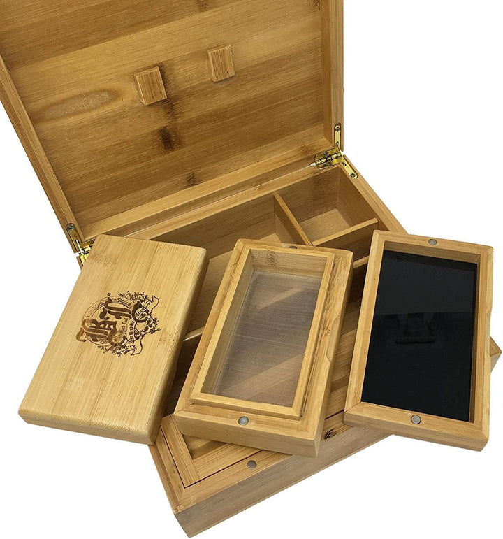 Black Leaf Aufbewahrungsbox, Bambus, braun, M