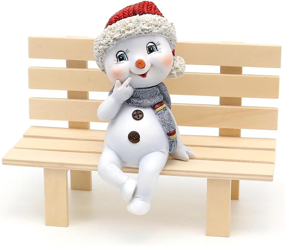 Dekohelden24 Schneekinder mit Mütze und Schal in rot-grün als Kantensitzer im 2er Set, L/B/H je Figu