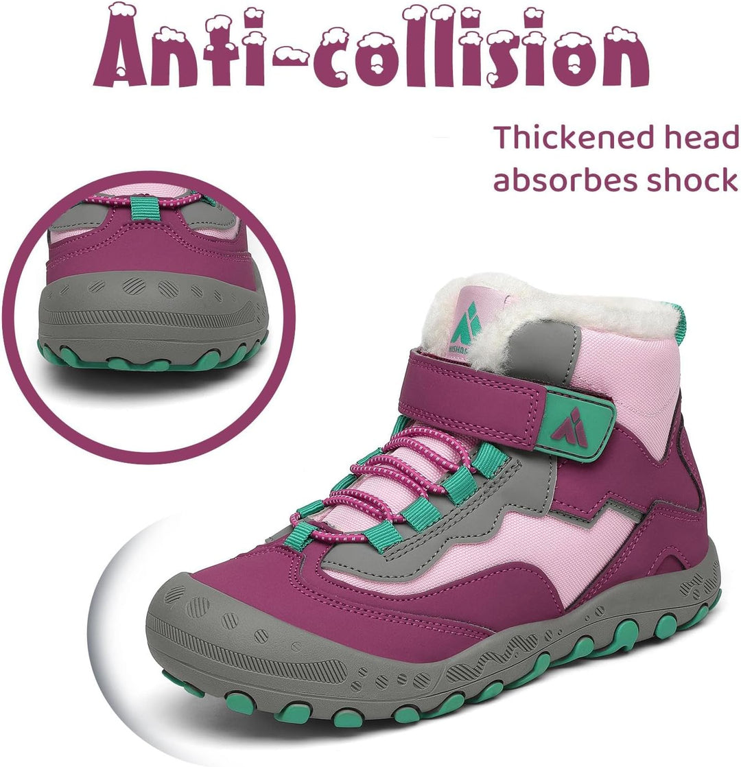 Mishansha Kinder Winterschuhe Warm Gefüttert Winterstiefel Jungen Mädchen Schneestiefel Outdoor ruts