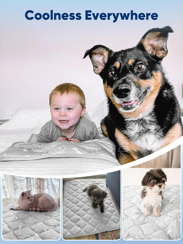 Rywell Kühlmatte für Hunde 90x70 cm, Plus Version, Selbstkühlend mit Arc-Chill-Gewebe, Verdickt, Far