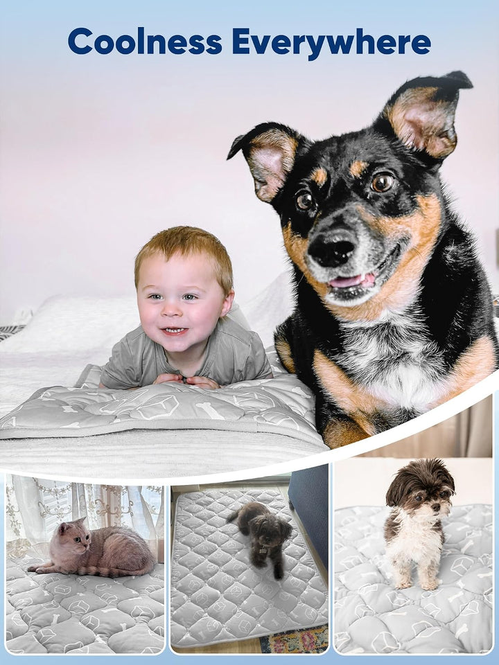 Rywell Kühlmatte für Hunde 90x70 cm, Plus Version, Selbstkühlend mit Arc-Chill-Gewebe, Verdickt, Far
