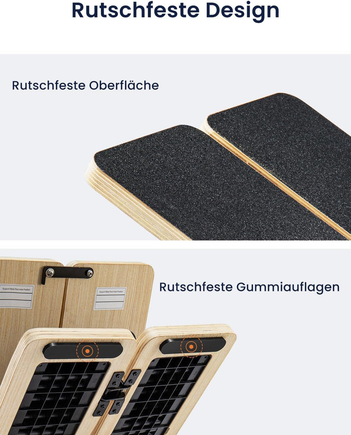 TOPIOM Schrägbrett aus Holz, Klapppbar Slant Board Schrägbrett für Kalbsdehnung, Stretch-Brett, 9 St
