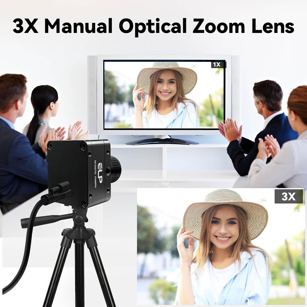 ELP USB 3.0 Webcam (60 fps),4K IMX678 Industriekamera für schlechte Lichtverhältnisse,3,6–10 mm 3-Fa