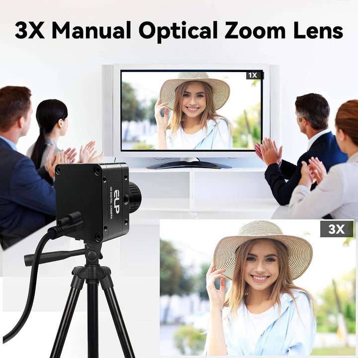 ELP USB 3.0 Webcam (60 fps),4K IMX678 Industriekamera für schlechte Lichtverhältnisse,3,6–10 mm 3-Fa