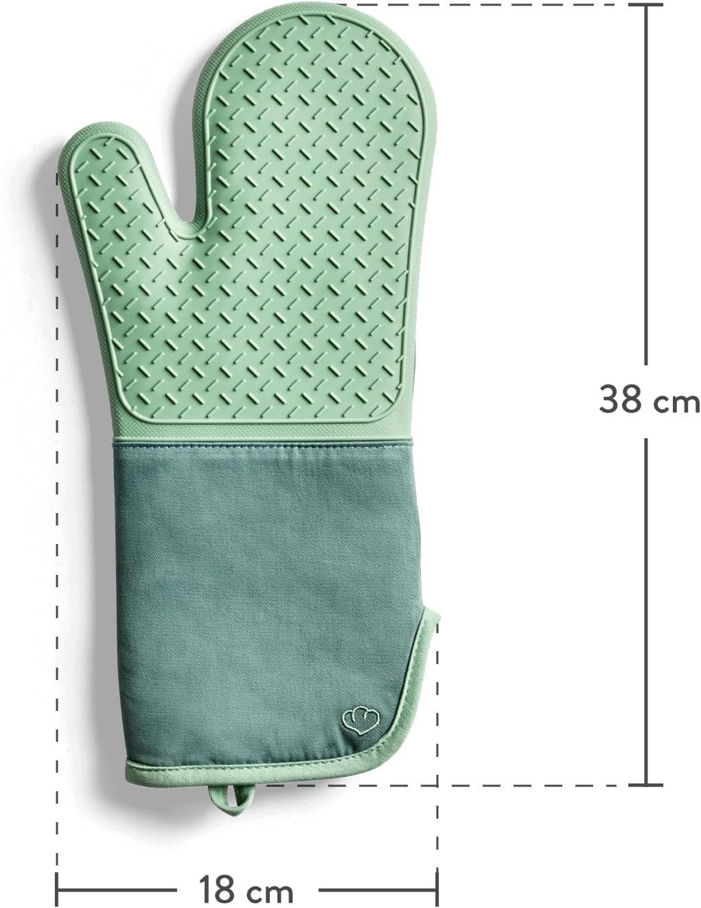 SPRINGLANE Ofenhandschuhe-Set 2-TLG. Mint, Silikon & Baumwolle, hitzebeständig Ofenhandschuhe Mint,