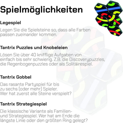 Tantrix 53001 Game Pack Strategiespiel und Puzzle, Schwarze Spielsteine Single, Single