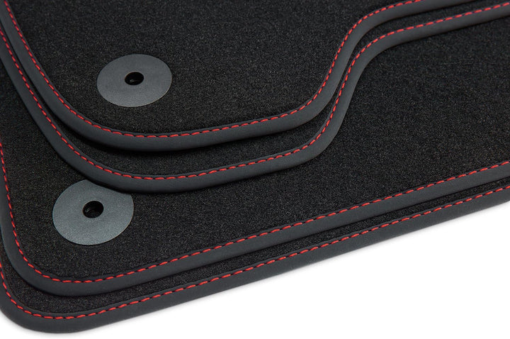 tuning-art 155R-FBA Fussmatten Exclusive-Line für Seat Leon 2 1P 5-Türer 2005-2012 Rot, Rot