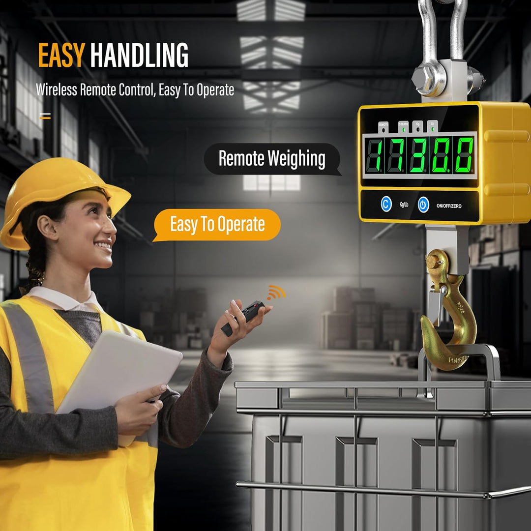 Yontwe Elektronische Hängewaage 2000kg Industrielle schwere Hängewaage Wiederaufladbare superklare d