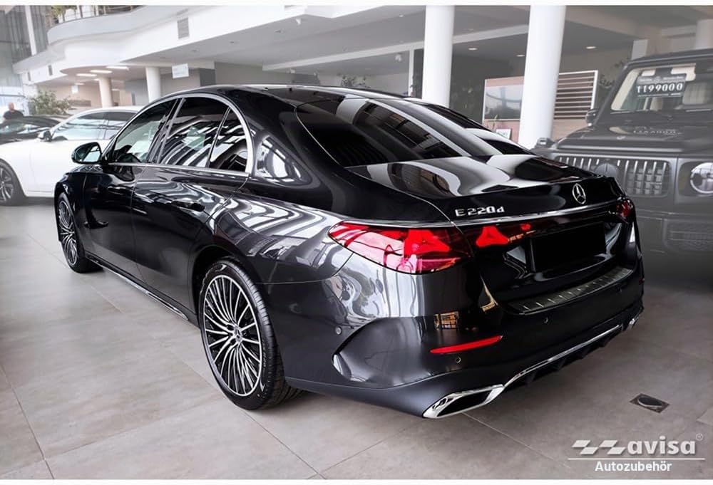 Avisa Schwarz Edelstahl Heckstossstangenschutz kompatibel mit Mercedes E-Klasse W214 Limousine 2023-