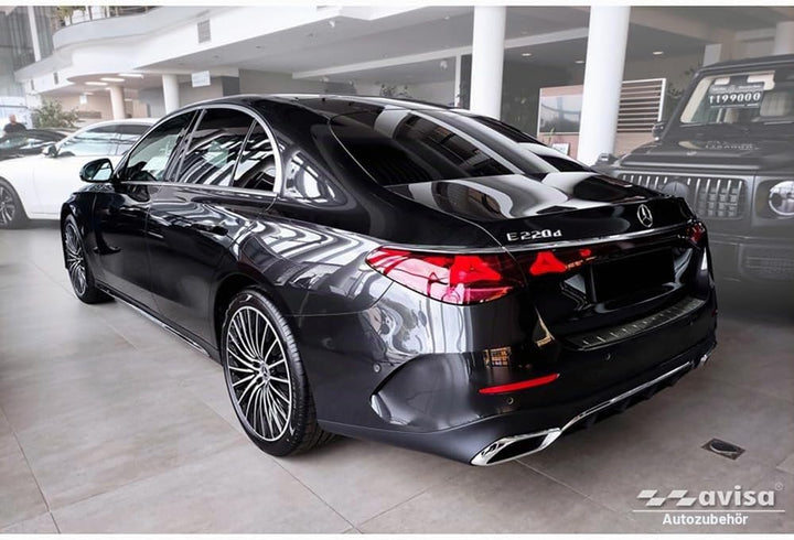 Avisa Schwarz Edelstahl Heckstossstangenschutz kompatibel mit Mercedes E-Klasse W214 Limousine 2023-