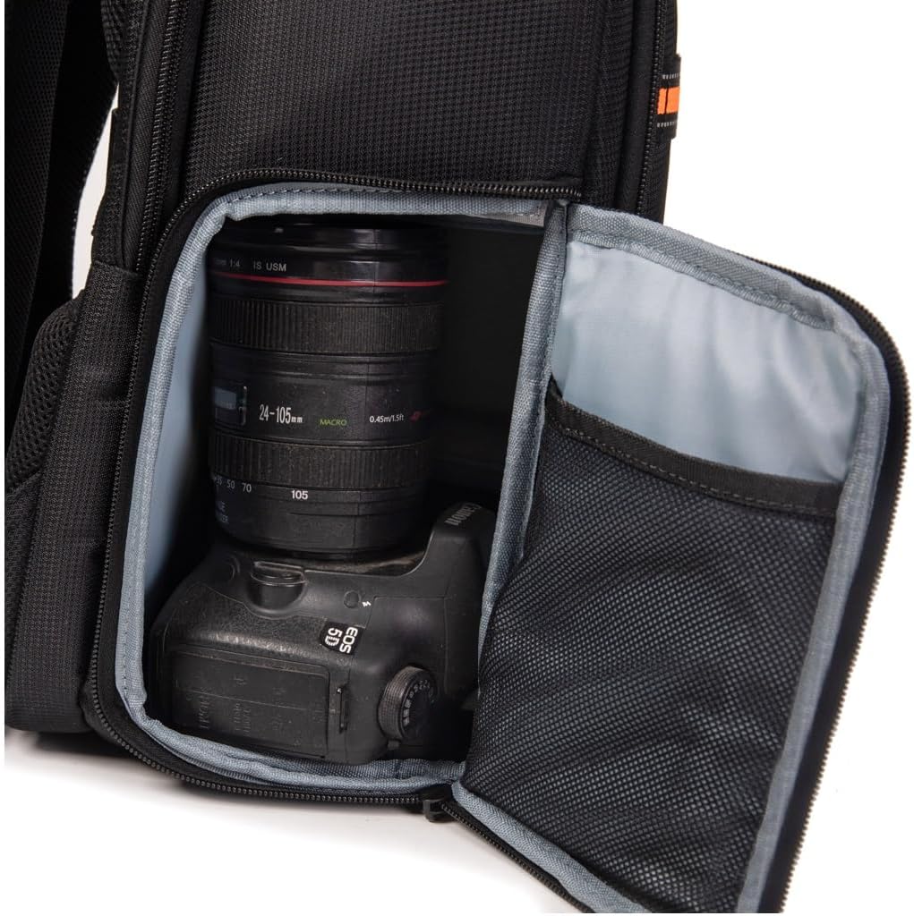 Kamera Rucksack 23L Fotografie Kamera Tasche, kompatibel mit Kamera DSLR, 15.6'' Laptop, Stativ Schw