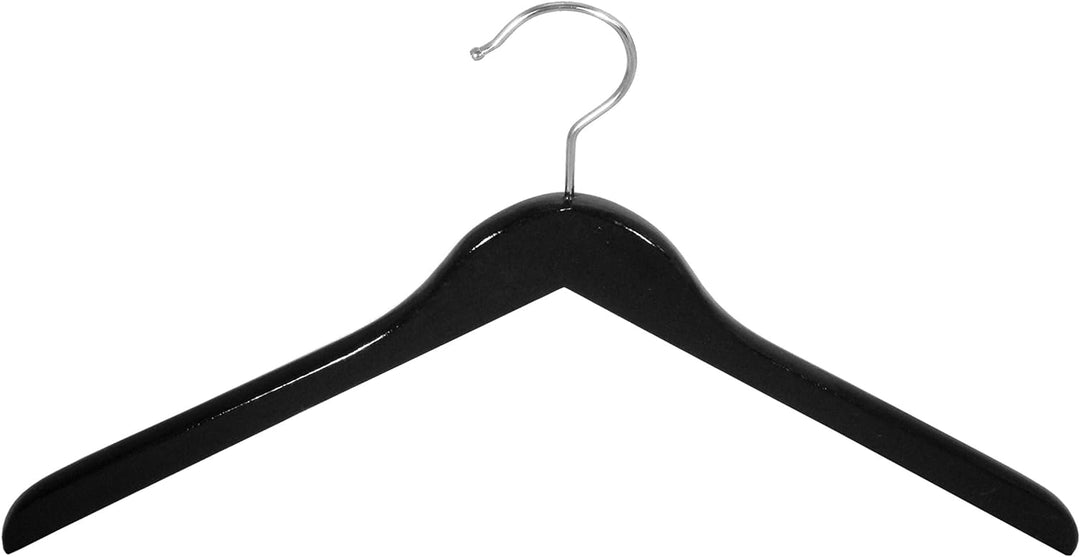 Holzbügel für Oberteile, Blusenbügel, XL, flach, 50 cm, schwarz, NEU, 5 Stück