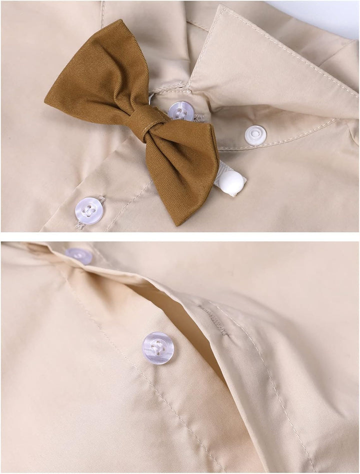 mintgreen Baby Junge Anzüge 2PCS Ostern Outfit Gentleman Hemd Hosen Satz mit Fliege Hosenträger 3-18