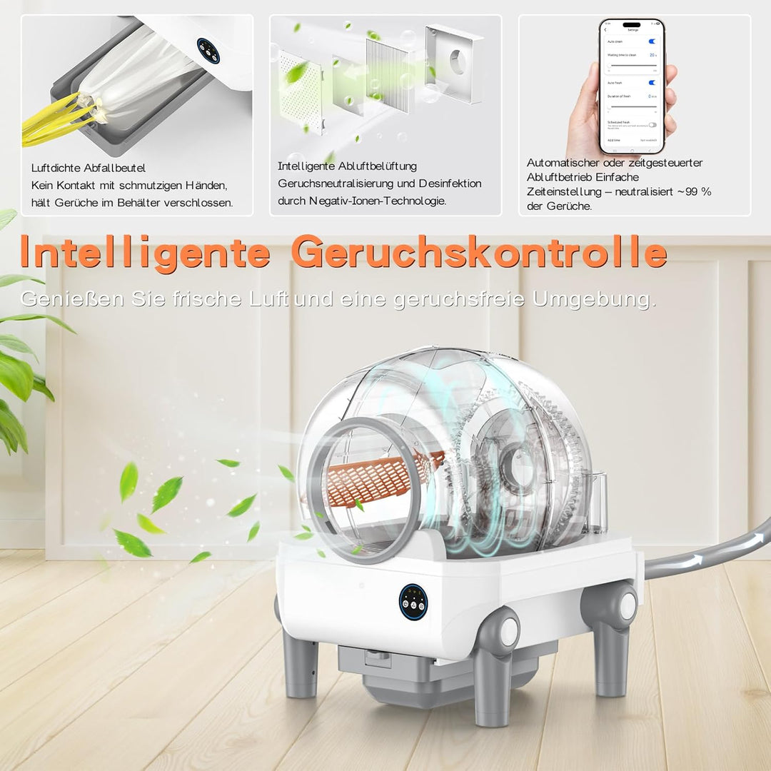 Vxacen Katzenklo Selbstreinigend, 72L Selbstreinigende Katzentoilette App-Steuerung Katzentoilette S