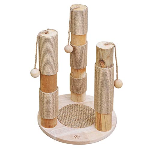 VOSS.PET Kratzbaum Kaiser beige, 57cm hoch, natürliche Materialien Premium Kiefernholz, Katzenbaum K
