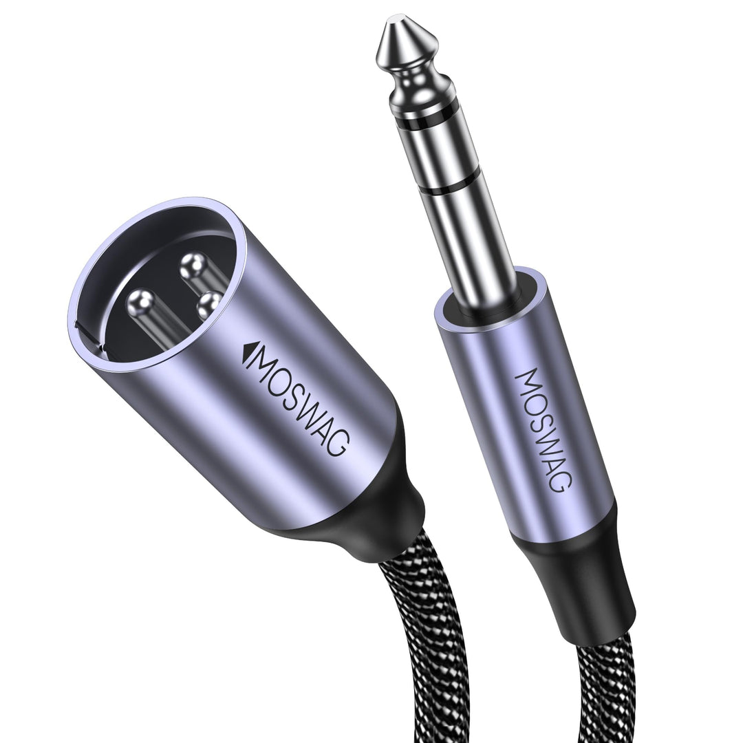 MOSWAG XLR auf 6.35mm Audio Kabel, 6.35mm Stecker auf Mic XLR Stecker Strero Kabel für E-Gitarre, Kl