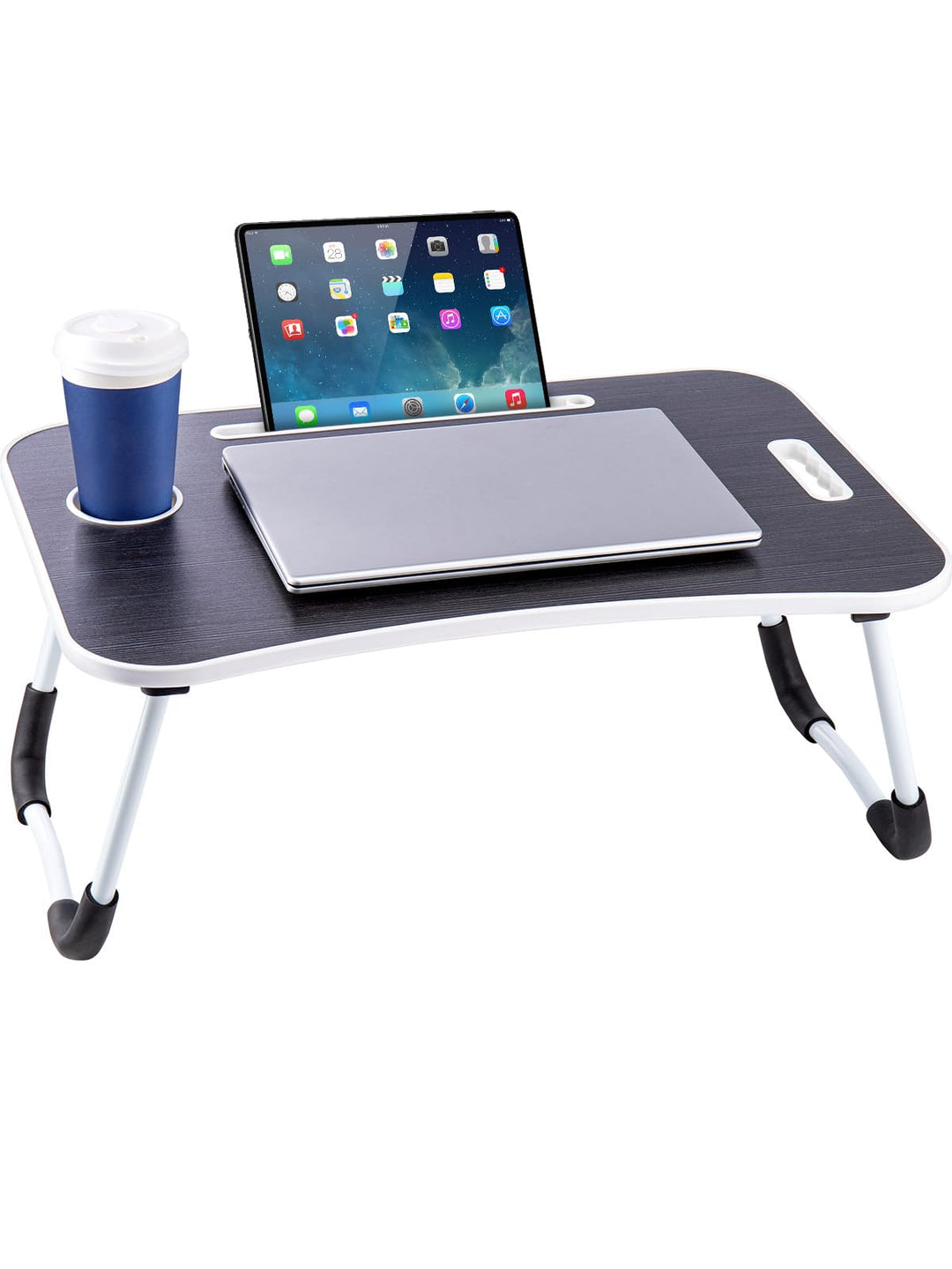 Laptoptisch Betttablett Tablet-Ständer & Becherhalter – Laptop Tisch für Bett, Sofa & Boden (60 x 40