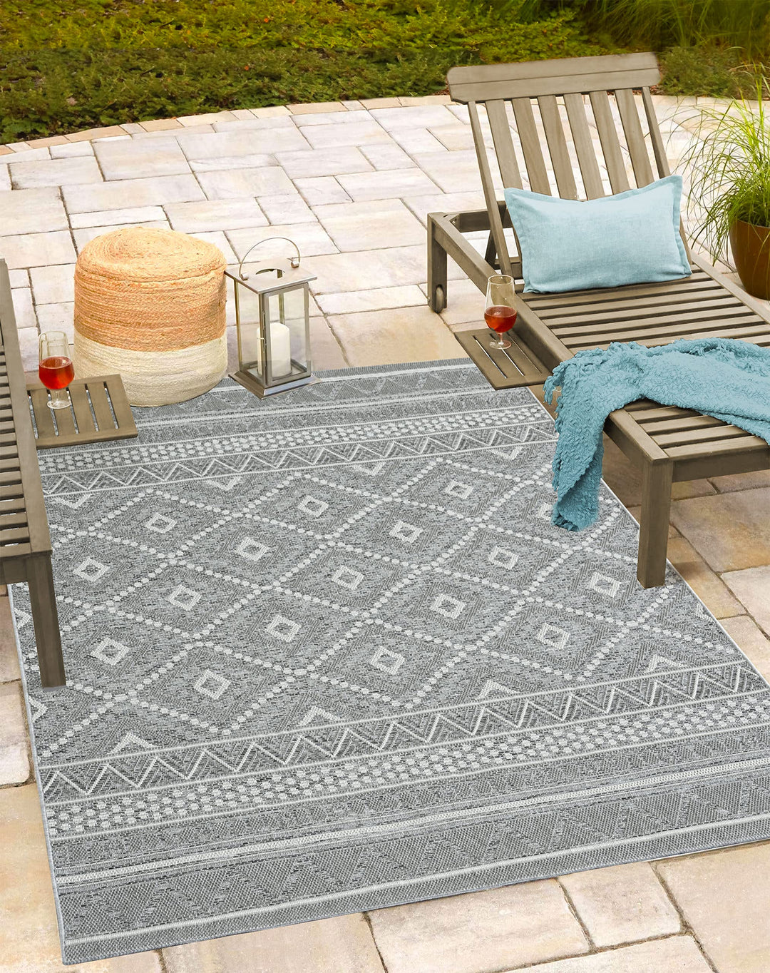 Mia's Teppiche Adora - moderner Teppich, Boho-Style, In- und Outdoor geeignet, besonders flach, idea