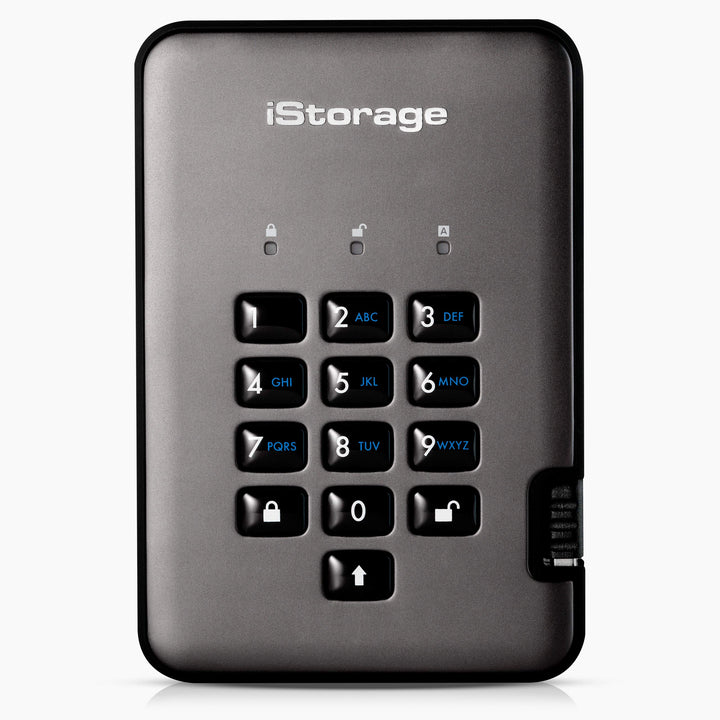 iStorage diskAshur Pro2 5TB Externe Festplatte, Graphit, IS-DAP2-256-5000-C-G HDD 5TB, HDD 5TB