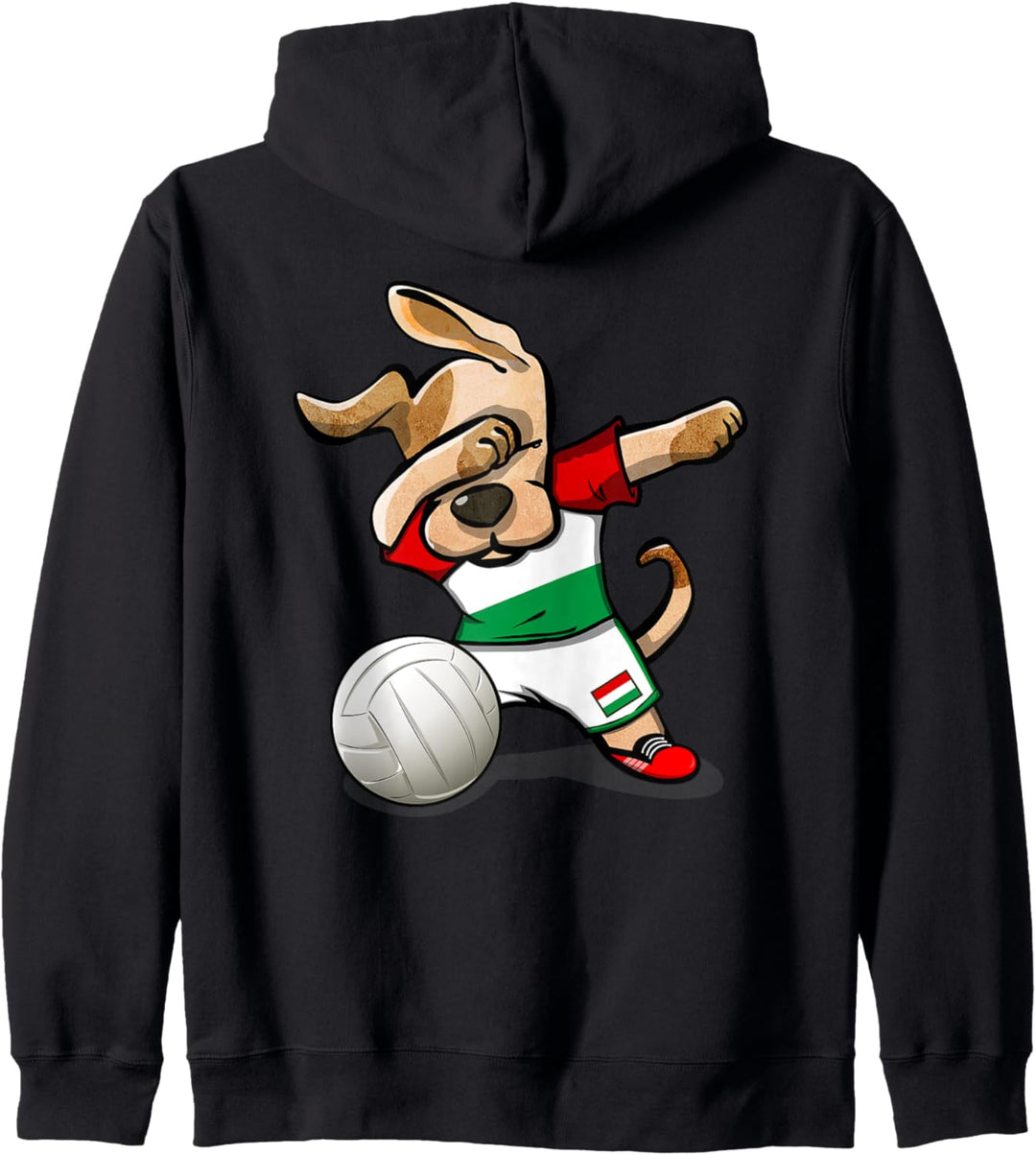 Lustiger Tupfender Hund Ungarn Volleyball Ungarische Flagge Kapuzenjacke