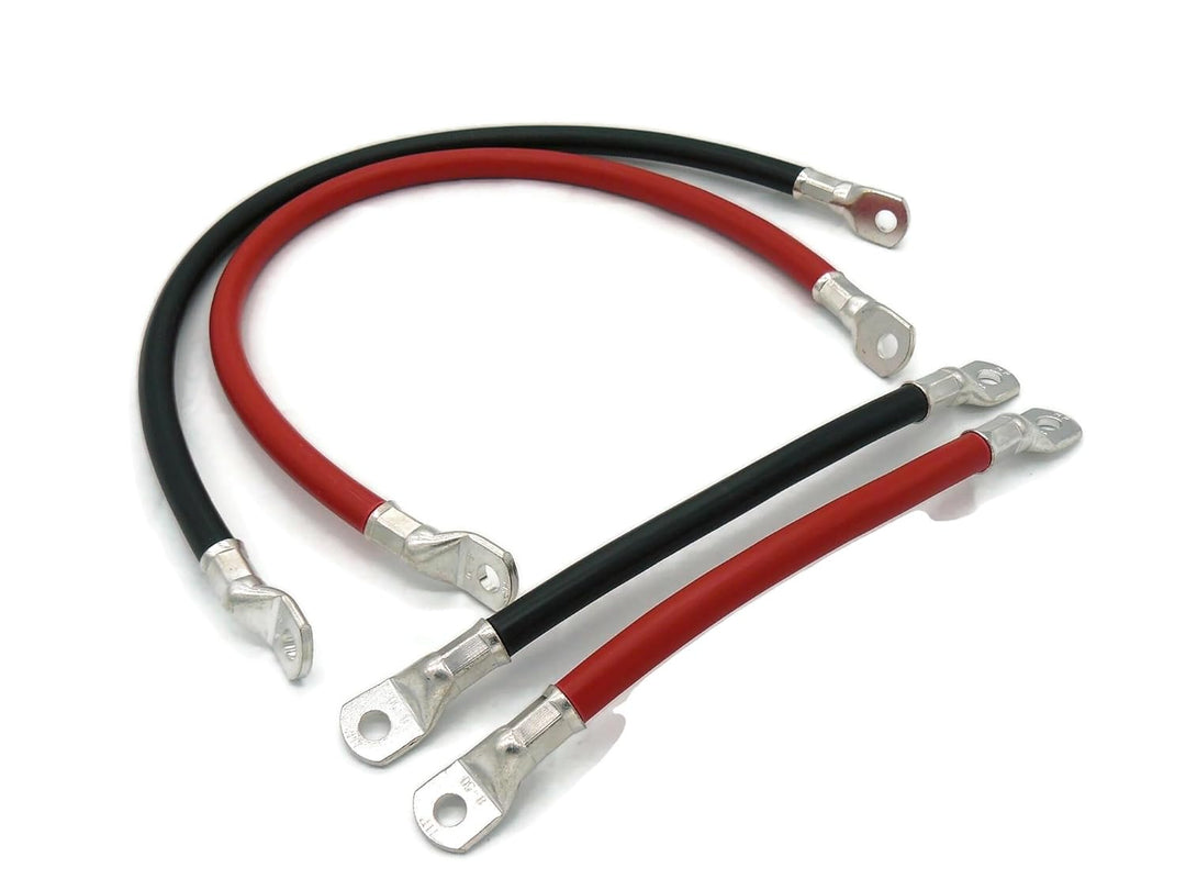 eXODA 50 mm² Kabel Set 50cm 20cm M8 Kabelschuhe Rot Schwarz Hochwertige Batteriekabel für Auto Boot