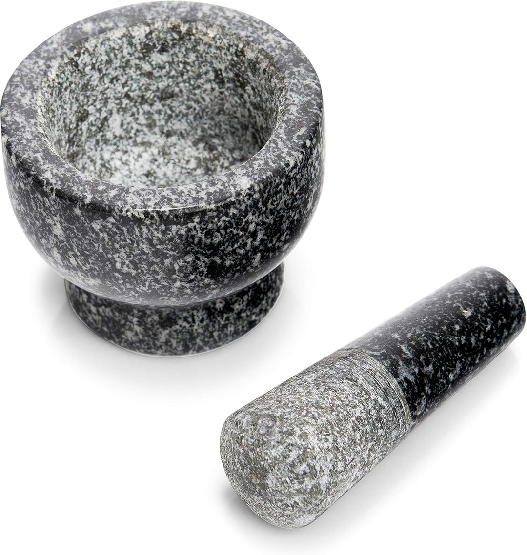 Zeller Mörser und Stössel-Set, Granit, anthrazit, ca. 9 x 9 x 6,5 cm 9 x 9 x 6,5 cm Anthrazit, 9 x 9