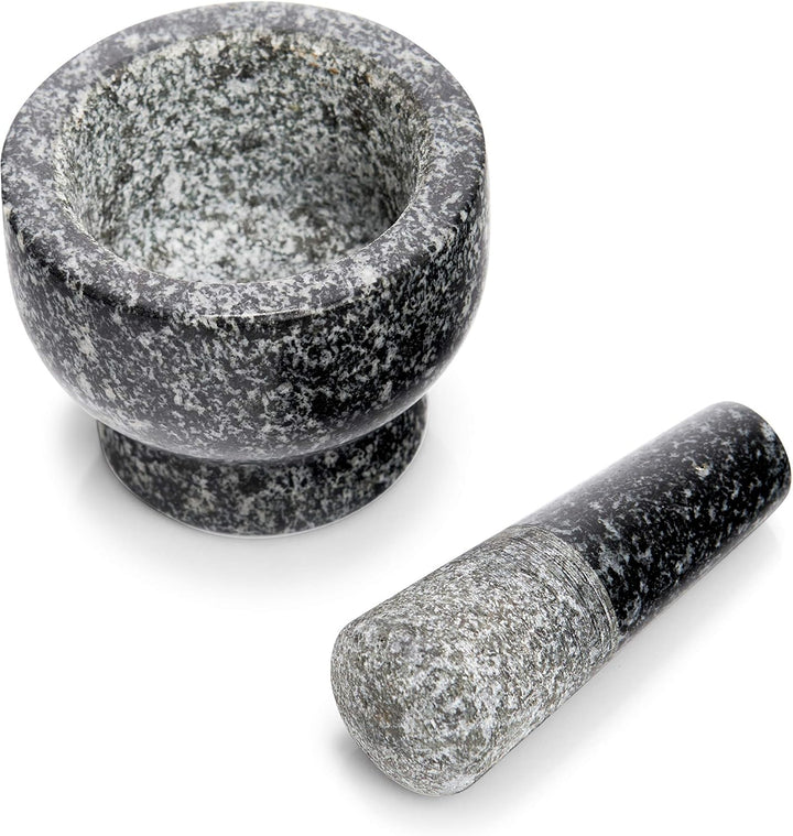 Zeller Mörser und Stössel-Set, Granit, anthrazit, ca. 9 x 9 x 6,5 cm 9 x 9 x 6,5 cm Anthrazit, 9 x 9