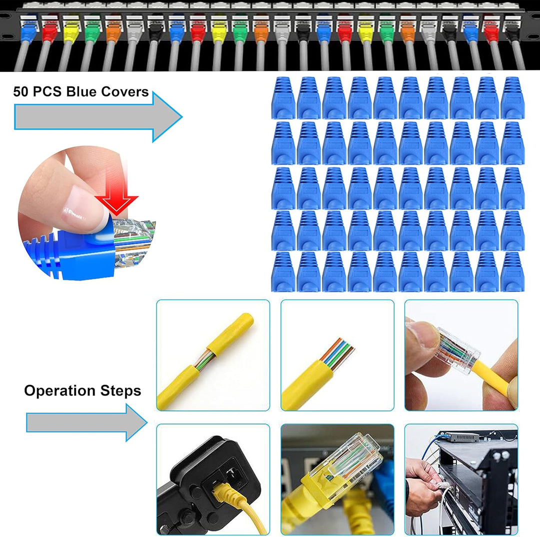 MAYLINEE Crimpstecker Set RJ45 Netzwerk Werkzeug Set Crimpzange werkzeugsatz, Patchkabel Wartung LAN