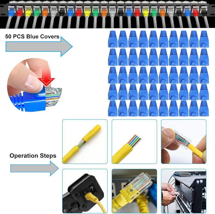 MAYLINEE Crimpstecker Set RJ45 Netzwerk Werkzeug Set Crimpzange werkzeugsatz, Patchkabel Wartung LAN