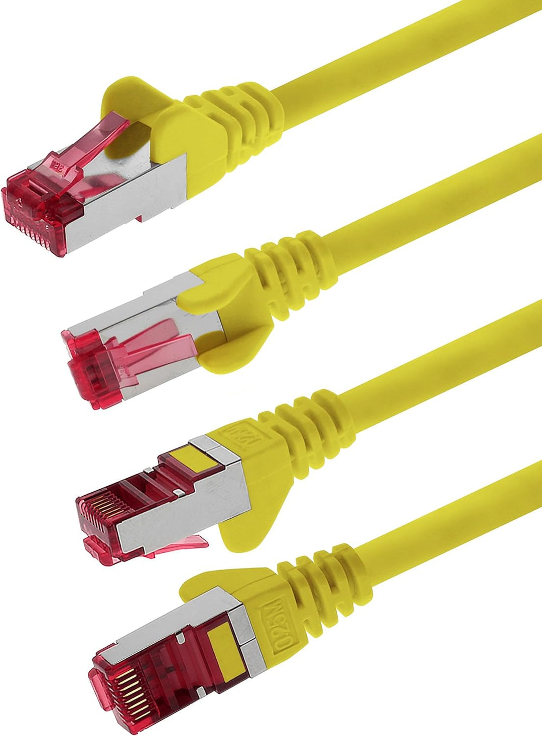 1aTTack.de 7,5m - gelb - 10 Stück - Netzwerkkabel CAT6a (10Gb/s) S-FTP CAT 6a Lankabel - GHMT zertif