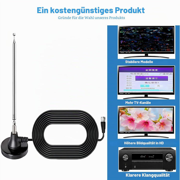 Dab Antenne, Fm Dipolantenne, Radio Antenne Mit 3m Verlängerungskabel, Digitale Teleskopantenne Für