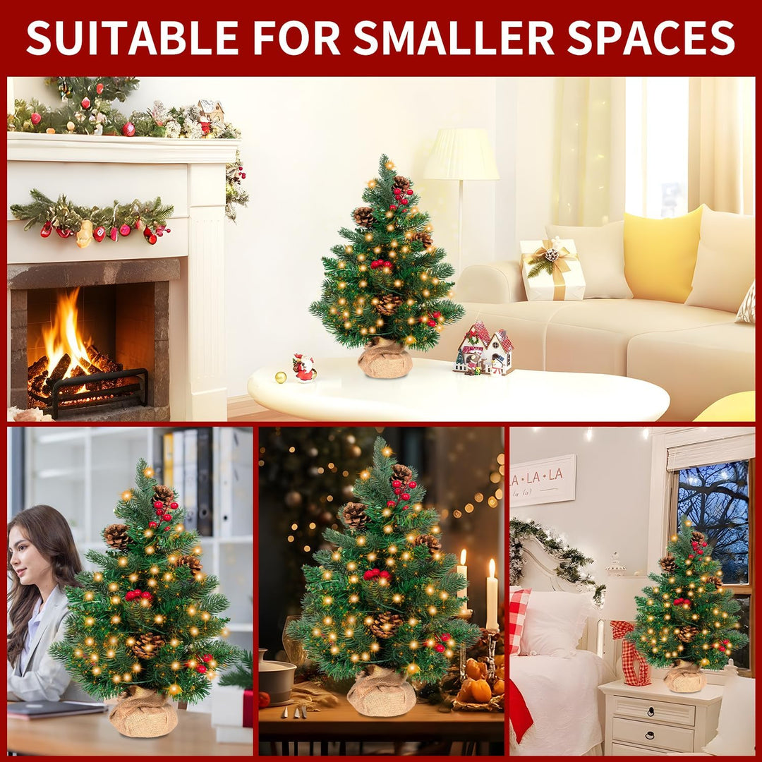 50cm Mini Weihnachtsbaum mit 36 LEDs in Warmweiss, Christmas Tree für Innen und Aussen Tischplatte T