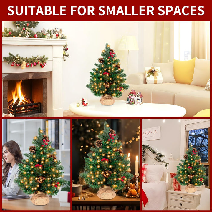 50cm Mini Weihnachtsbaum mit 36 LEDs in Warmweiss, Christmas Tree für Innen und Aussen Tischplatte T