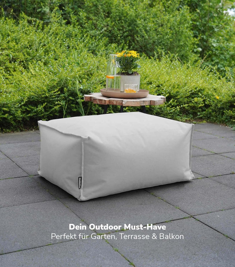 mokebo® Outdoor Pouf o. Hocker 65x55cm in Grau für Balkon & Garten &