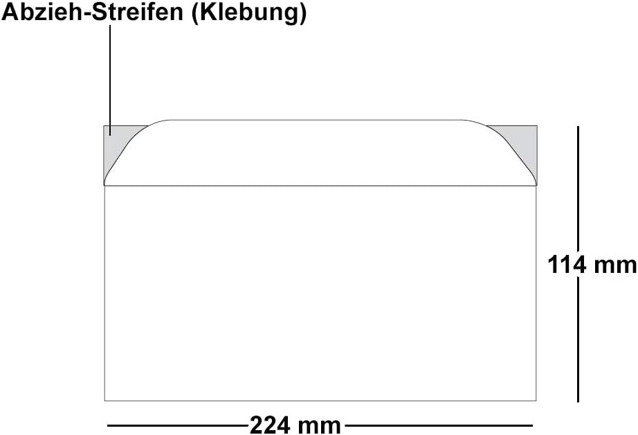 ARTOZ 100x Briefumschläge DIN Lang Baileys 100 g/m² selbstklebend - DL 224x114 mm - Kuvert ohne Fens