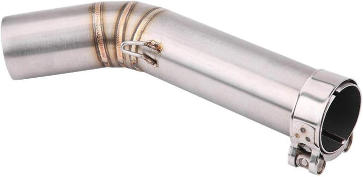 KIMISS Motorrad Auspuff Mittelrohr,51 mm Motorrad Auspuffrohr Edelstahl Auspuff Mittelstück mit Mont