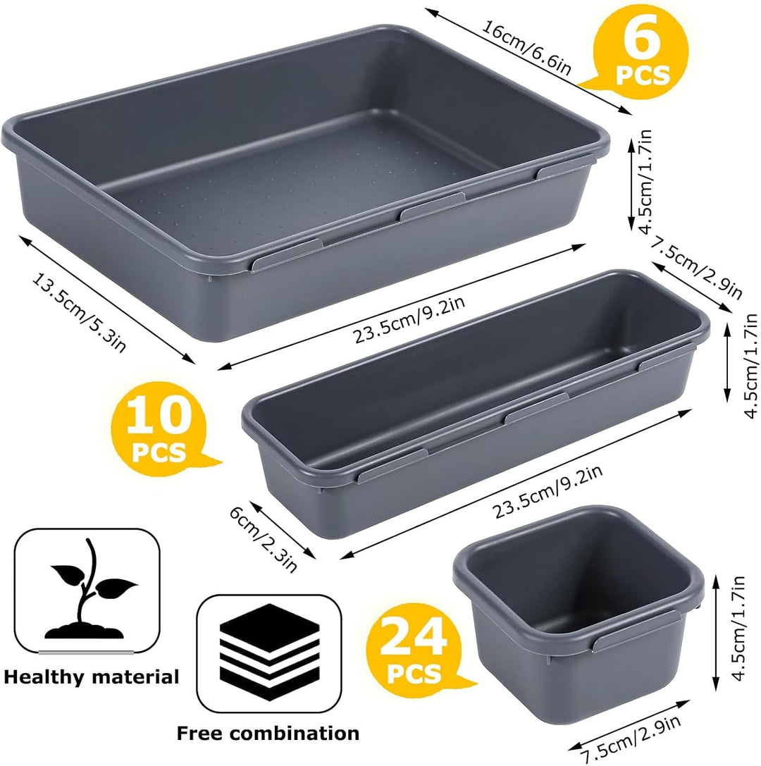 40 Stücke Schubladen Organizer Büro Ordnungssystem, AufbewahrungsBox, Schubladen Organizer Küche, 3