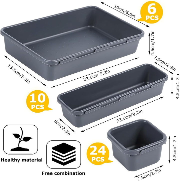40 Stücke Schubladen Organizer Büro Ordnungssystem, AufbewahrungsBox, Schubladen Organizer Küche, 3