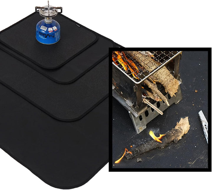 Feuerfeste Unterlage, 35*34 cm Feuerschutzmatte Grillmatte Bodenschutz, Hitzeschutzmatte Feuerschale