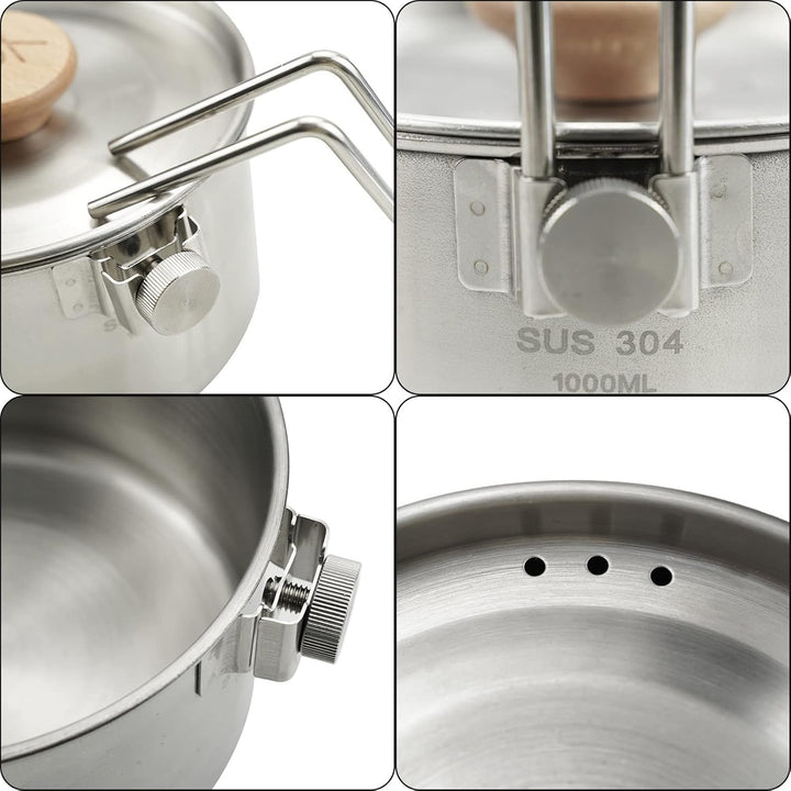Edelstahl Instant-Nudeltopf Milchtopf, Topf Pastatopf Mit Deckel und Dampfloch,Stielkasserolle Kocht
